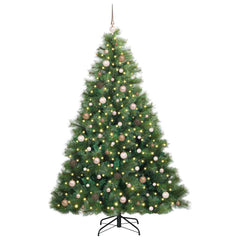 vidaXL Artificial Christmas Tree with 300 LEDs Green 210 cm PE and PVC 3