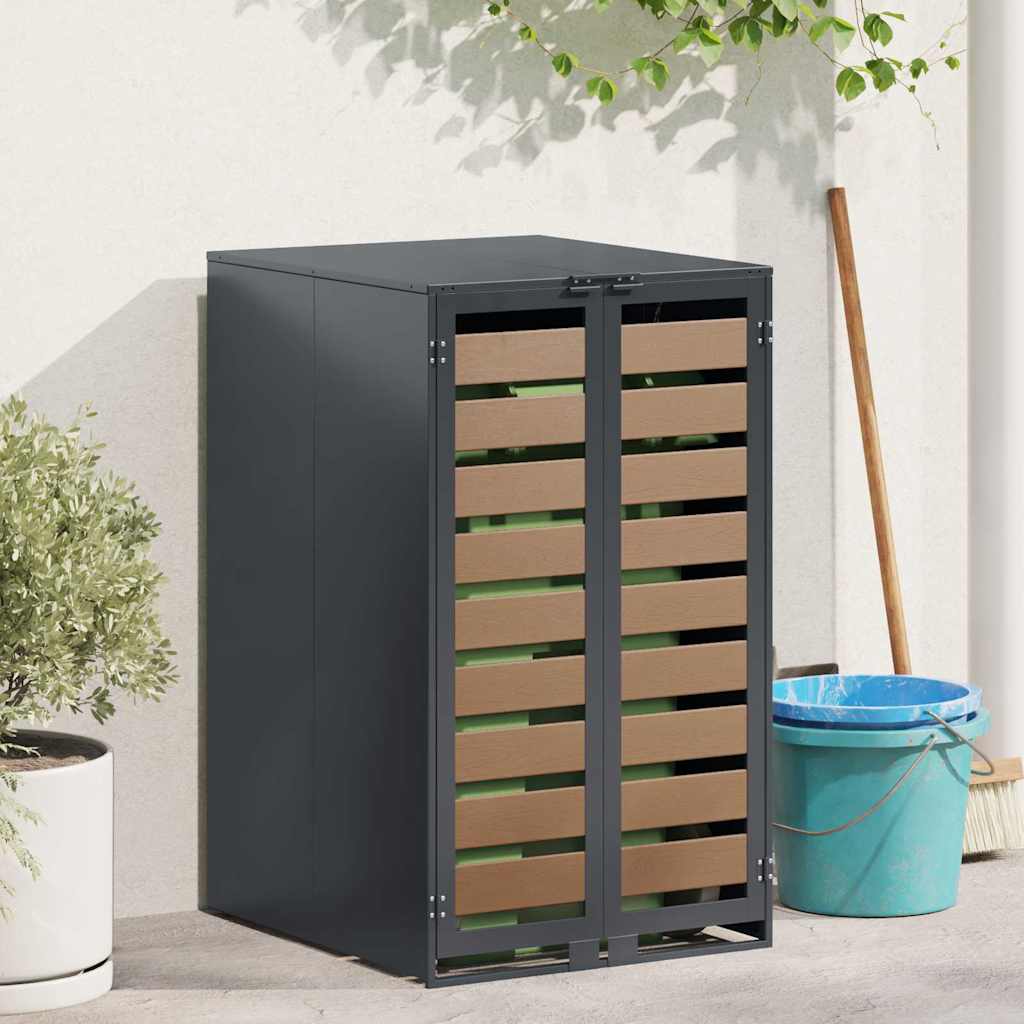Wheelie Bin Storage with Gas Lift-up Lid for 240L Bin HDPE door without planter