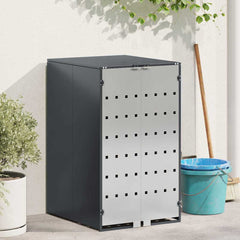 Wheelie Bin Storage with Gas Lift-up Lid for 240L Bin Stainless steel without planter