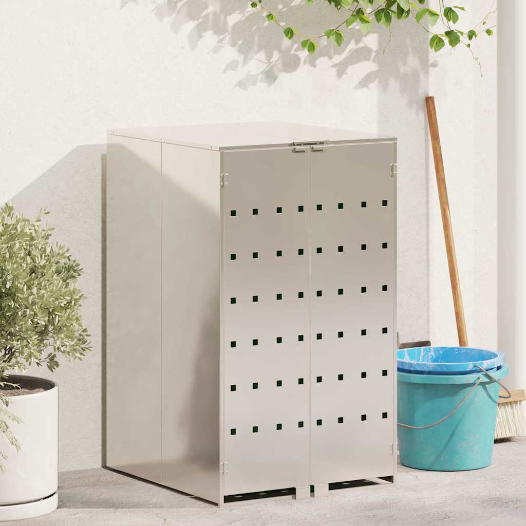 Wheelie Bin Storage with Gas Lift-up Lid for 240L Bin All stainless steel