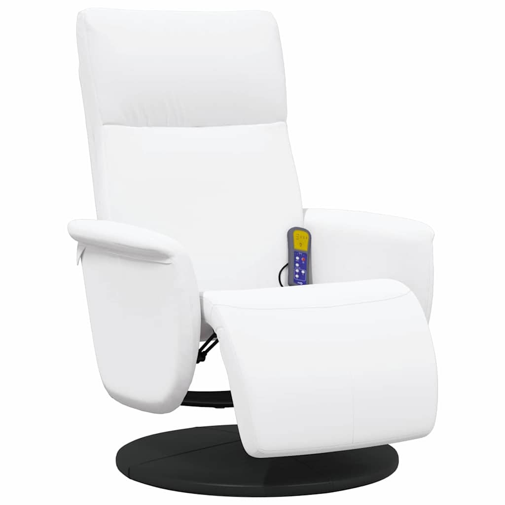 vidaXL Massage Recliner Chair White 71 x 90 x 105 cm Faux Leather 4