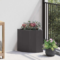 vidaXL Corner Planter Black 30 x 30 x 35 cm Steel 1