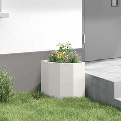 vidaXL Corner Planter White 30 x 30 x 35 cm Steel 4
