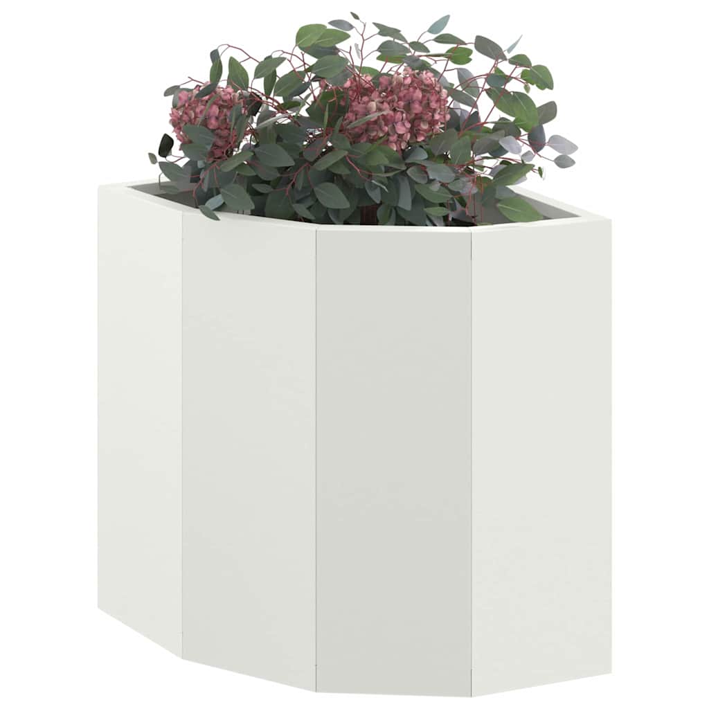 vidaXL Corner Planter White 30 x 30 x 35 cm Steel 3