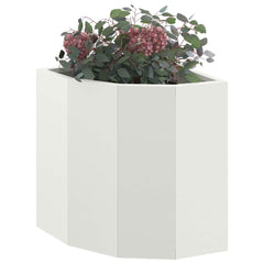 vidaXL Corner Planter White 30 x 30 x 35 cm Steel 3