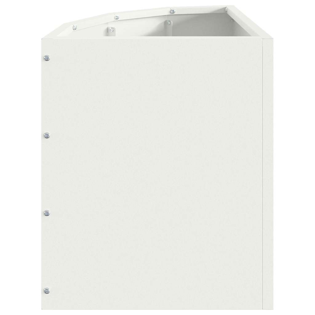 vidaXL Corner Planter White 30 x 30 x 35 cm Steel 6