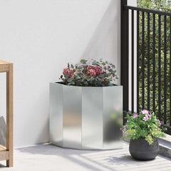 vidaXL Corner Planter Silver 30 x 30 x 35 cm Galvanised steel 1