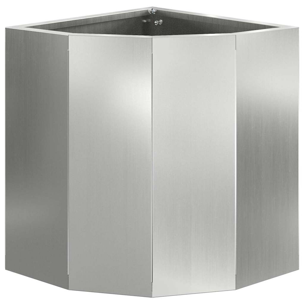 vidaXL Corner Planter Silver 30 x 30 x 35 cm Galvanised steel 5