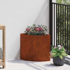 vidaXL Corner Planter Rusty 30 x 30 x 35 cm Weathering steel 1