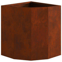 vidaXL Corner Planter Rusty 30 x 30 x 35 cm Weathering steel 6
