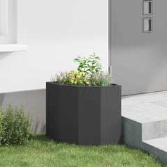 vidaXL Corner Planter Black 45 x 45 x 50 cm Steel 4