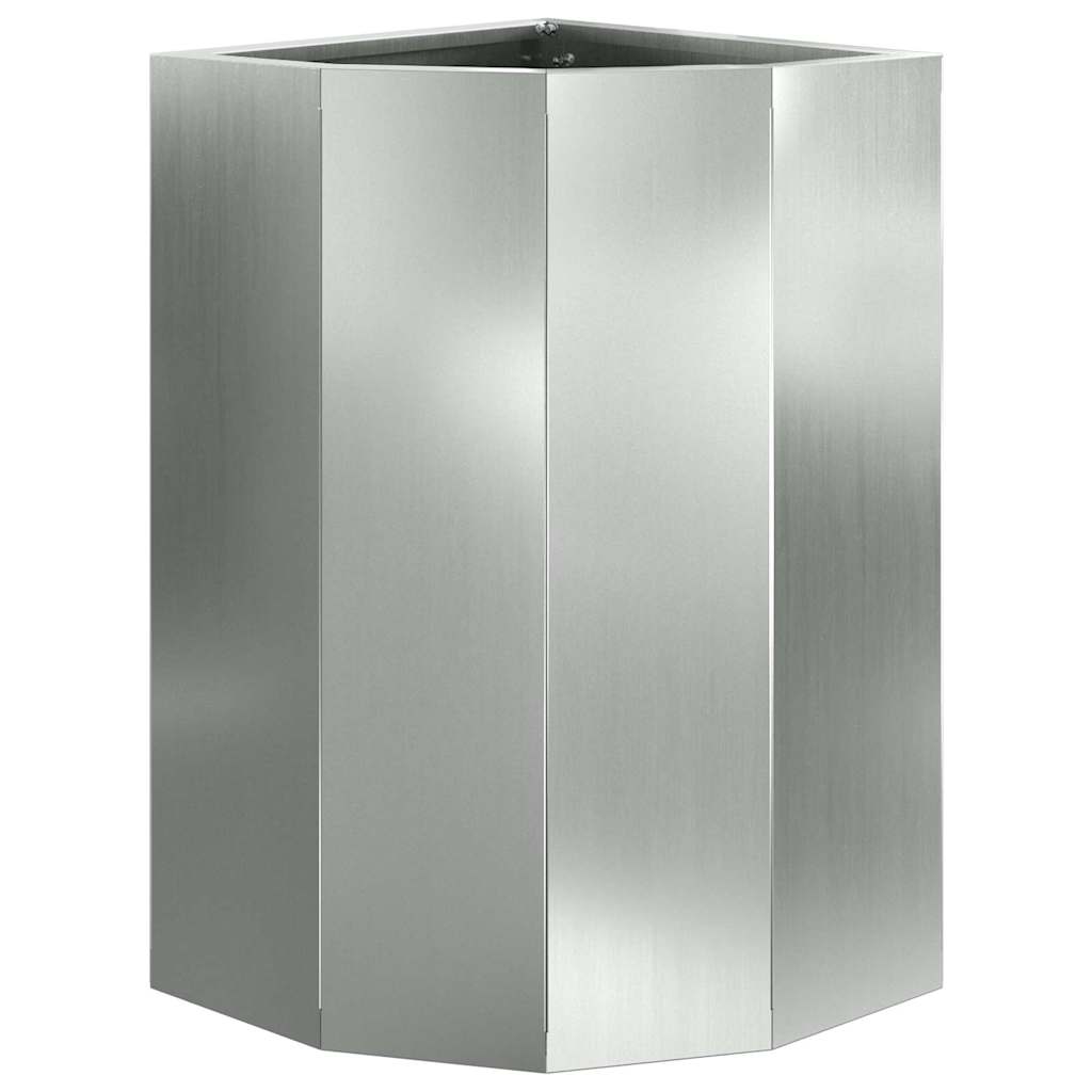 vidaXL Corner Planter Silver 30 x 30 x 50 cm Galvanised steel 5