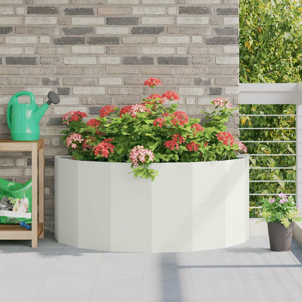 Planter 120 x 60 x 50 cm Steel White