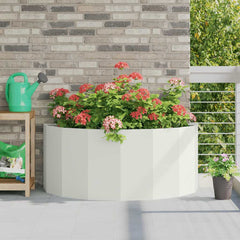 Planter 120 x 60 x 50 cm Steel White