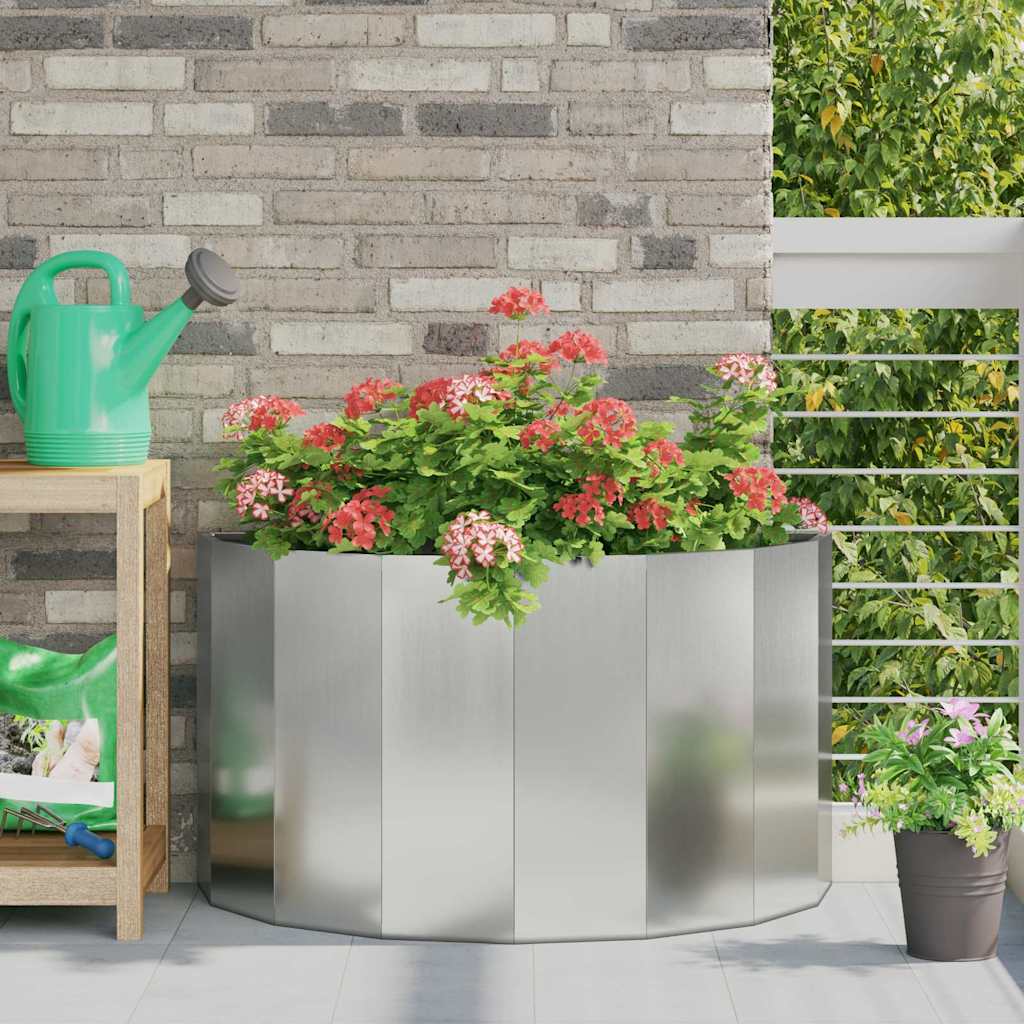 vidaXL Planter Silver 90 x 45 x 50 cm Galvanised Steel 1