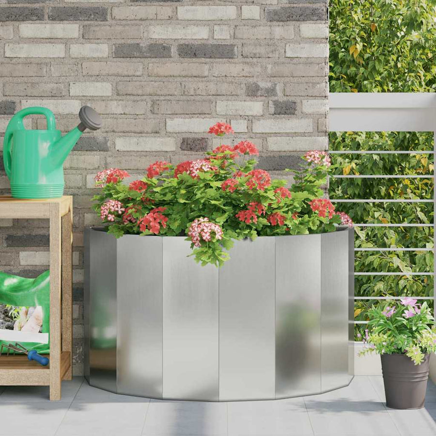 vidaXL Planter Silver 90 x 45 x 50 cm Galvanised Steel 1