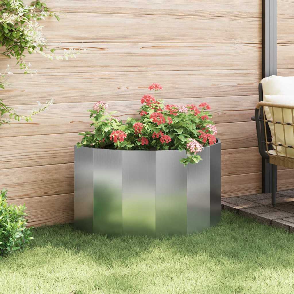 vidaXL Planter Silver 90 x 45 x 50 cm Galvanised Steel 4