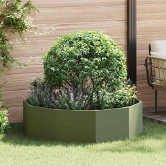 Planter 120 x 120 x 35 cm Steel Olive green