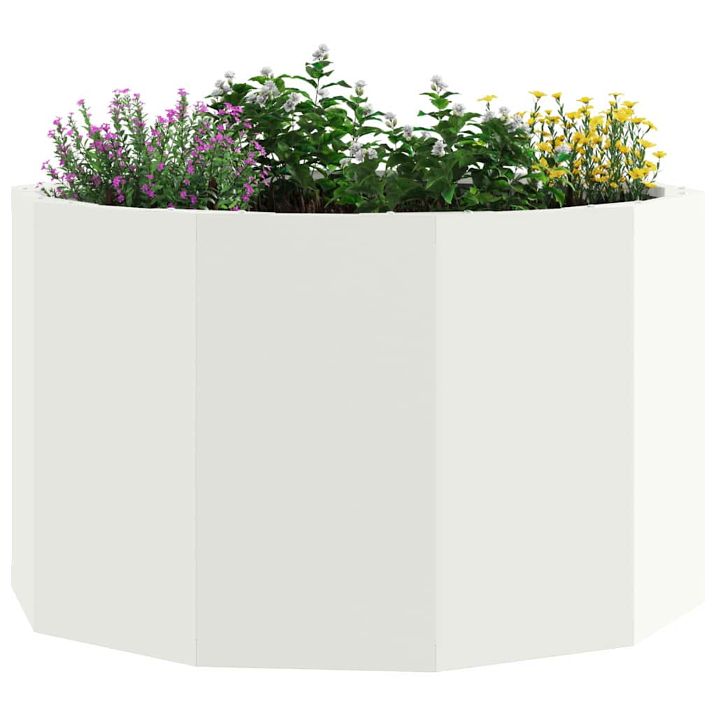 vidaXL Planter White 60 x 60 x 35 cm Steel 3