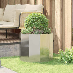 vidaXL Planter Silver 60 x 60 x 50 cm Galvanised Steel 4