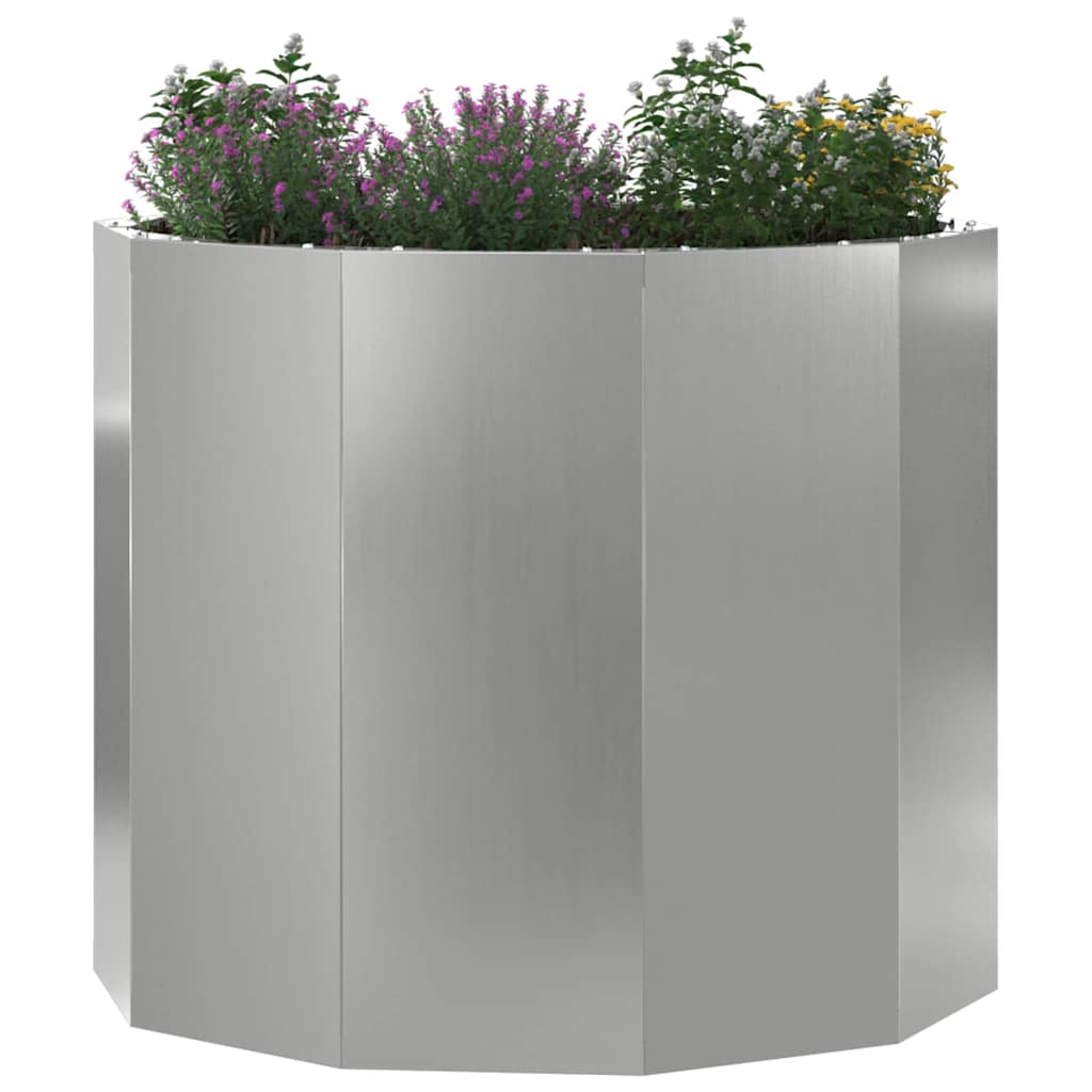 vidaXL Planter Silver 60 x 60 x 50 cm Galvanised Steel 3