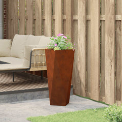 vidaXL Planter Rusty 30 x 30 x 75 cm Weathering Steel 4