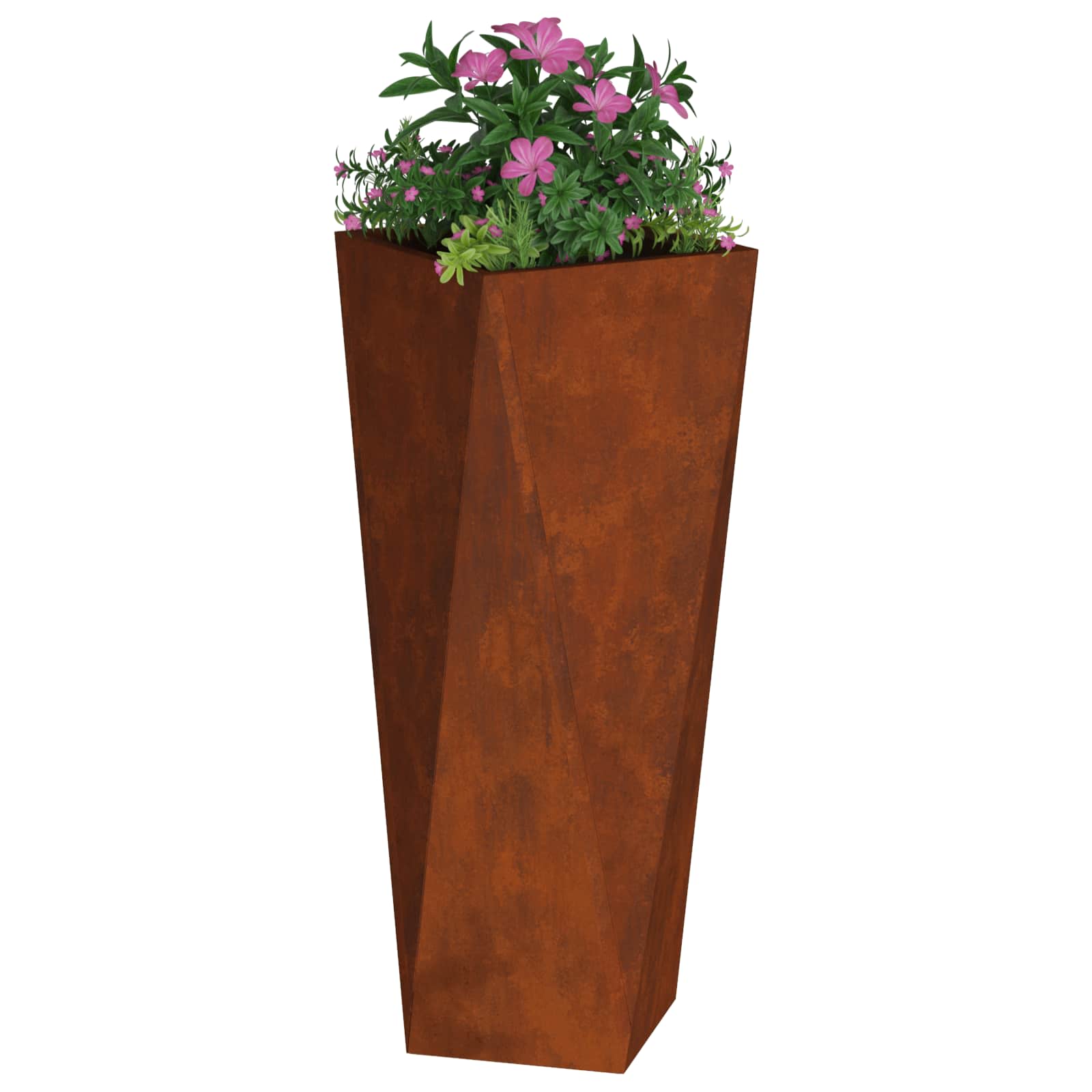 vidaXL Planter Rusty 30 x 30 x 75 cm Weathering Steel 3