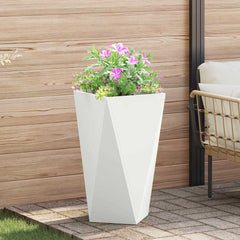 vidaXL Planter White 40 x 40 x 75 cm Steel 1