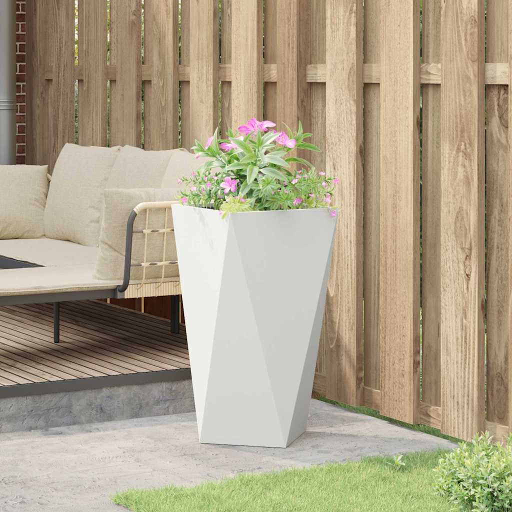 vidaXL Planter White 40 x 40 x 75 cm Steel 4