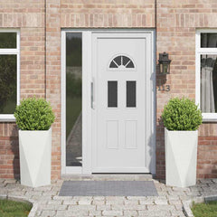 Planter Steel 2 pcs Width 40 cm White 75 cm