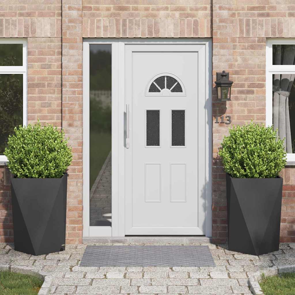 vidaXL Planter Steel 2 pcs Width 50 cm