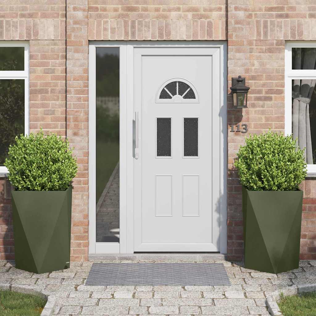 vidaXL Planter Steel 2 pcs Width 50 cm