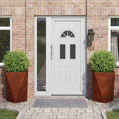 vidaXL Planter Steel 2 pcs Width 50 cm