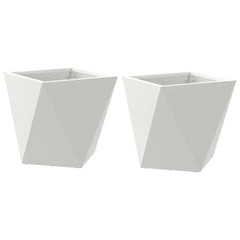 vidaXL Planter 2 pcs White 30 x 30 x 30 cm Steel 2