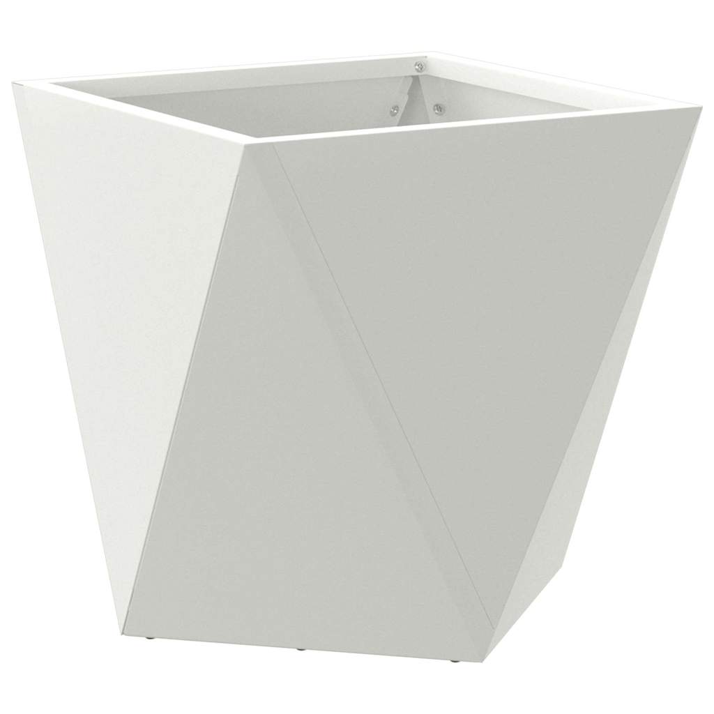 vidaXL Planter 2 pcs White 30 x 30 x 30 cm Steel 5