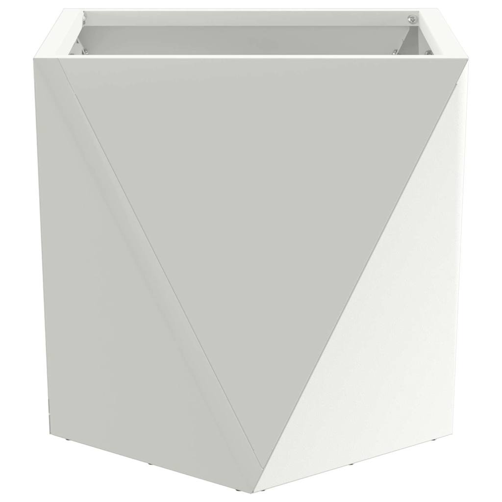 vidaXL Planter 2 pcs White 30 x 30 x 30 cm Steel 6