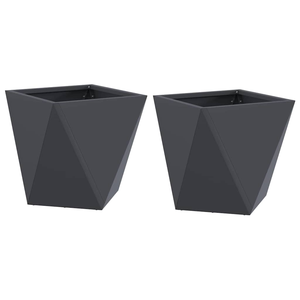 vidaXL Planter 2 pcs Anthracite 30 x 30 x 30 cm Steel 2
