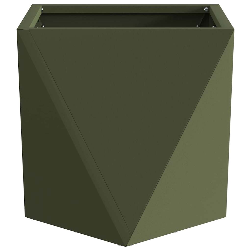 vidaXL Planter 2 pcs Olive Green 30 x 30 x 30 cm Steel 6