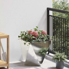 vidaXL Planter Silver 40 x 40 x 40 cm Stainless Steel 1