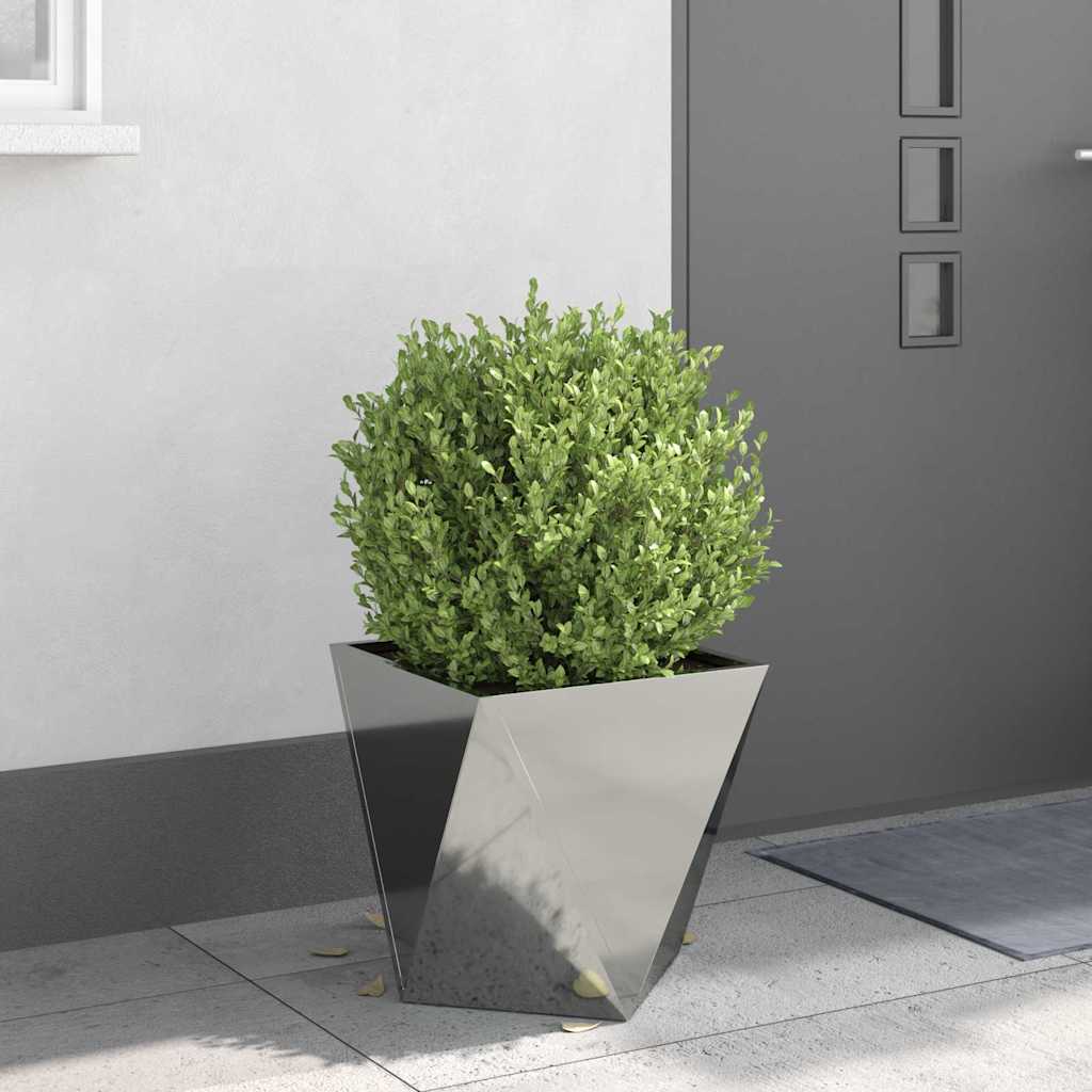 vidaXL Planter 2 pcs Silver 40 x 40 x 40 cm Galvanised Steel 4
