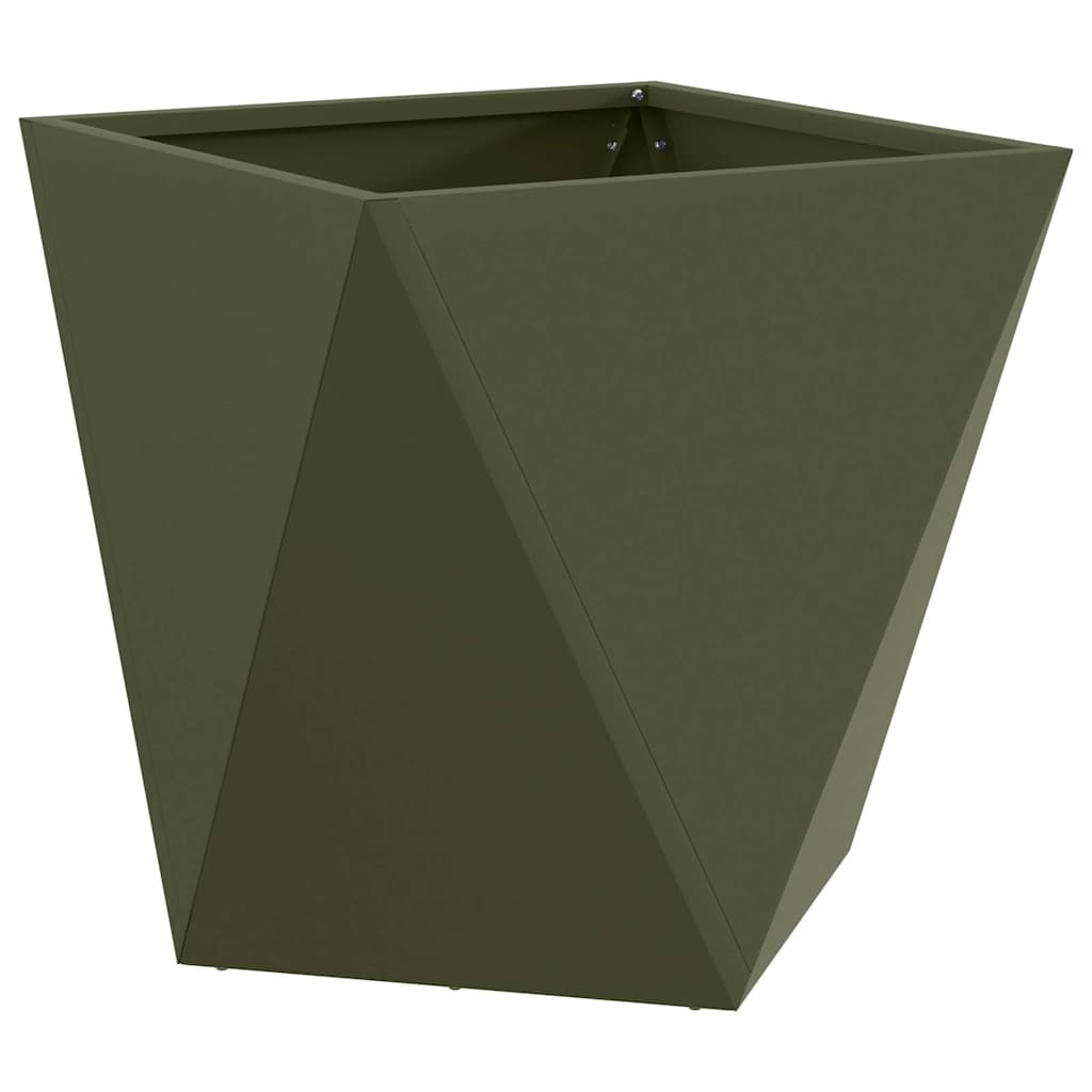 vidaXL Planter Olive Green 50 x 50 x 50 cm Steel 2