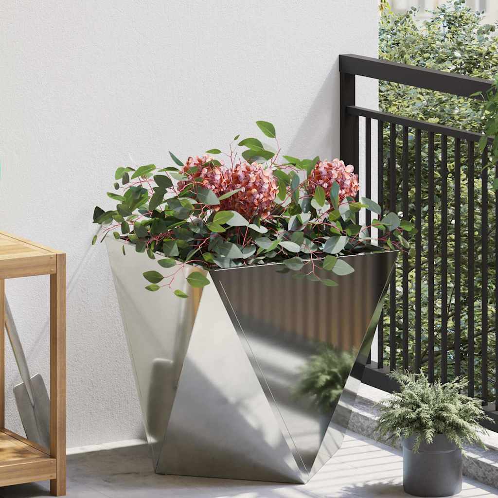 vidaXL Planter Silver 50 x 50 x 50 cm Galvanised Steel 1