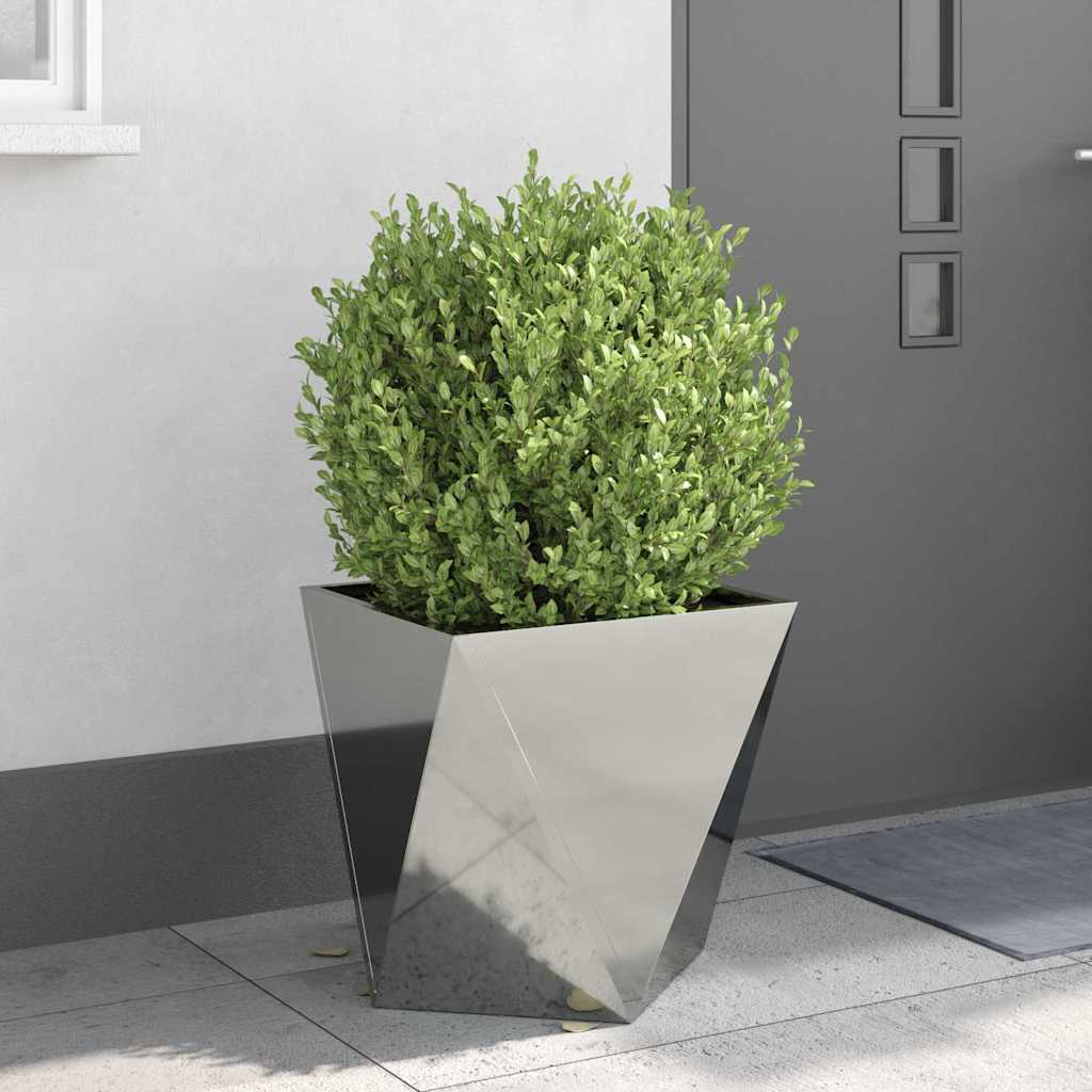 vidaXL Planter Silver 50 x 50 x 50 cm Galvanised Steel 4