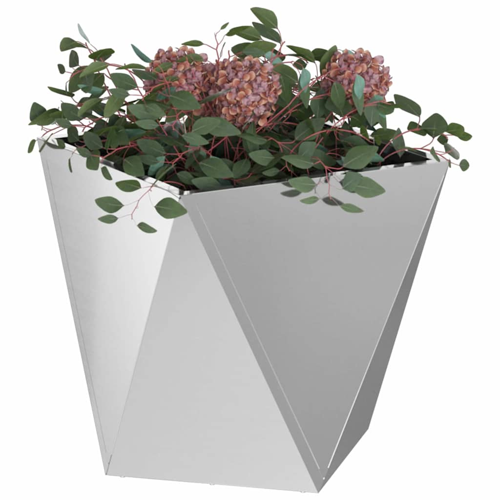 vidaXL Planter Silver 50 x 50 x 50 cm Galvanised Steel 3