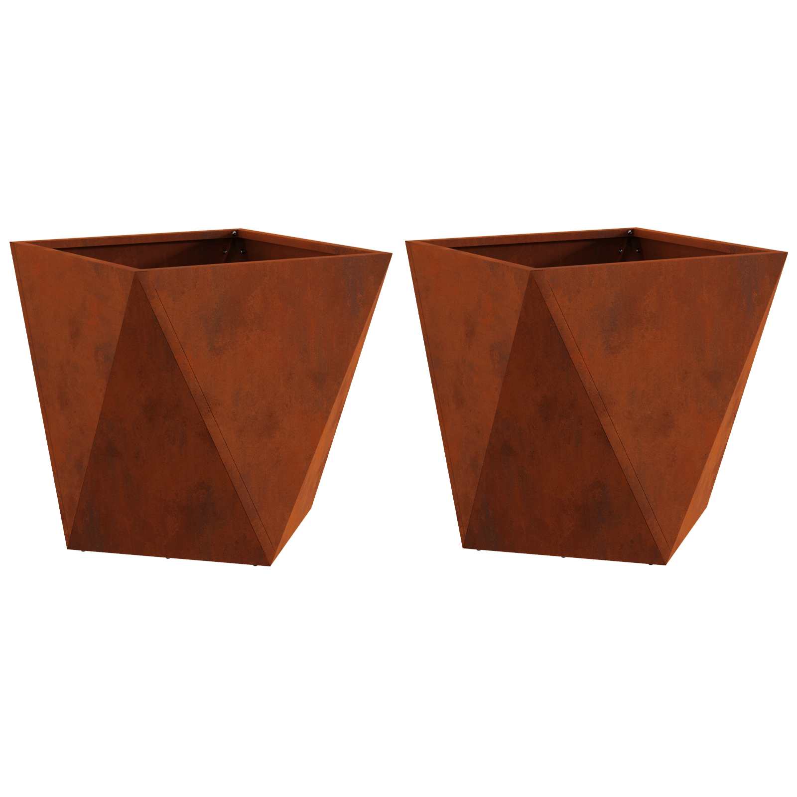 vidaXL Planter 2 pcs Rusty 50 x 50 x 50 cm Weathering Steel 2