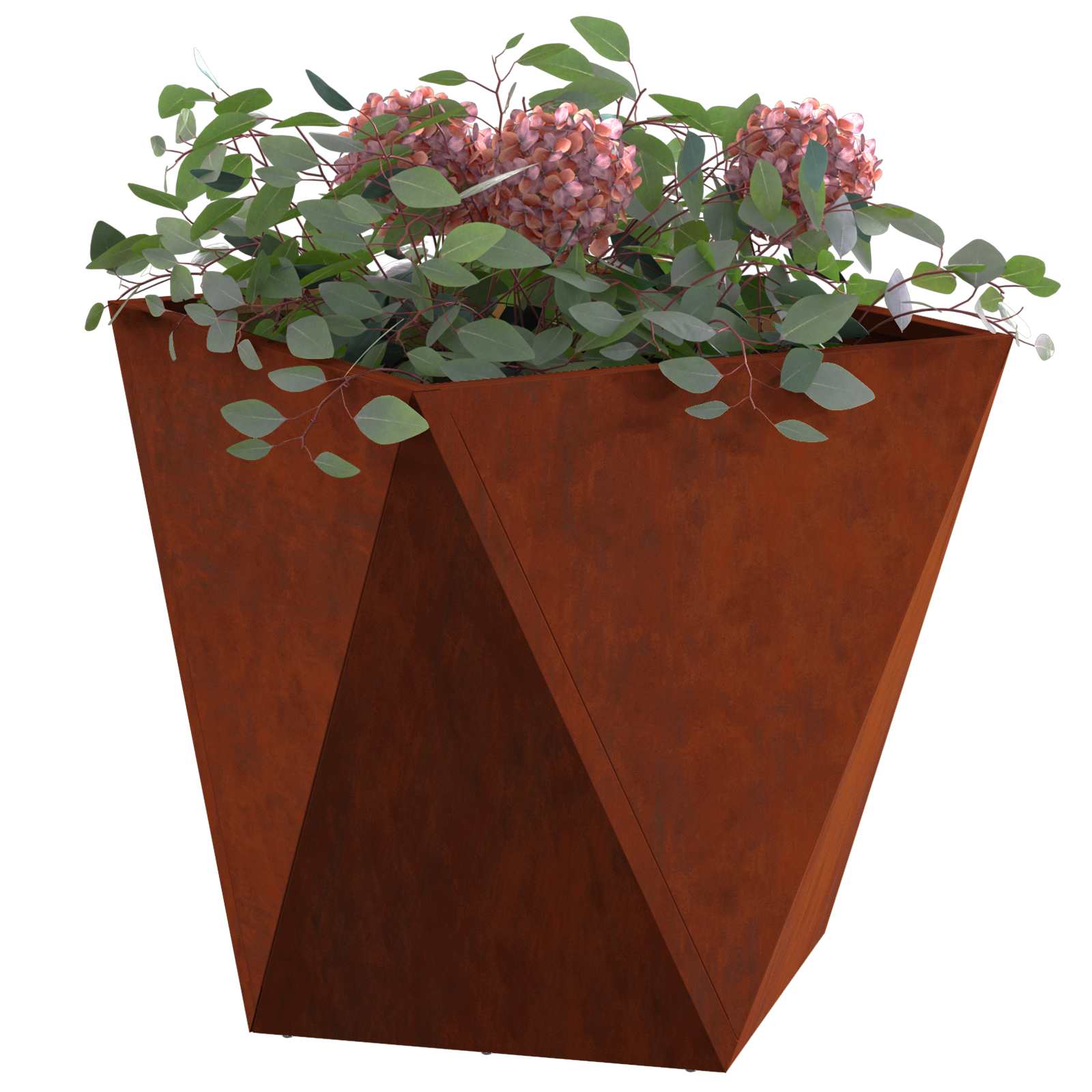 vidaXL Planter 2 pcs Rusty 50 x 50 x 50 cm Weathering Steel 3