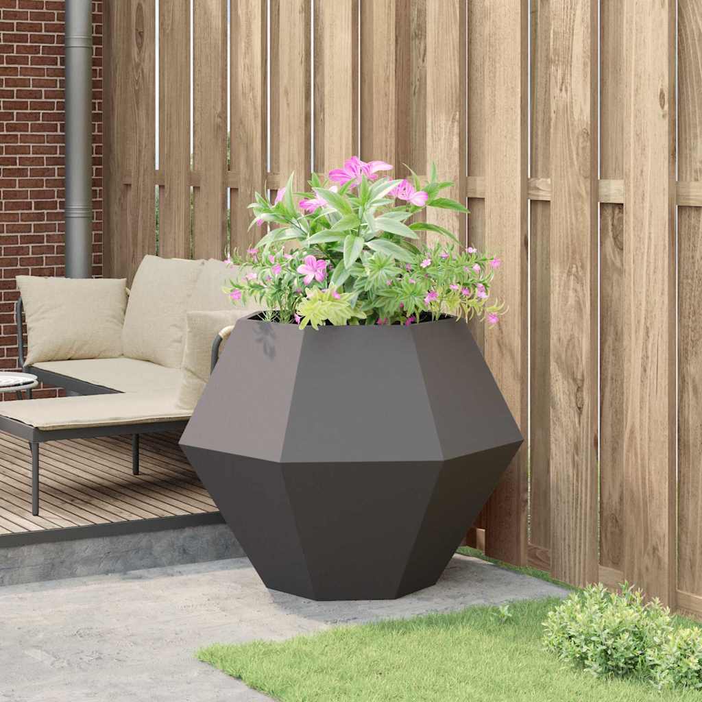 vidaXL Planter Black 100 x 100 x 80 cm Steel 4
