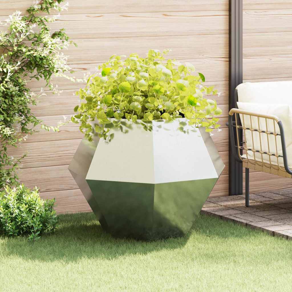 vidaXL Planter Silver 100 x 100 x 80 cm Galvanised Steel 1