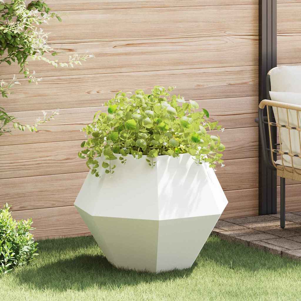 Planter 75 x 75 x 60 cm Steel White