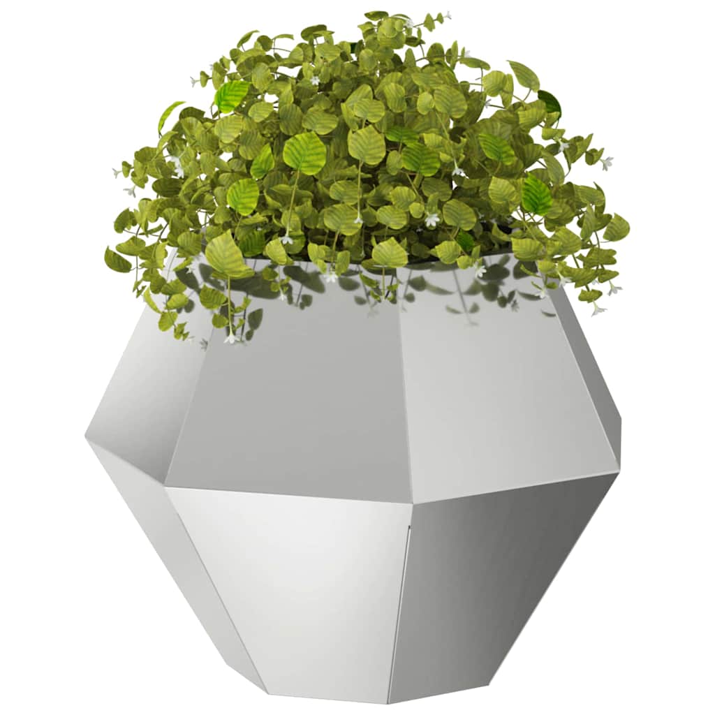 vidaXL Planter 2 pcs Silver 50 x 50 x 40 cm Galvanised Steel 3